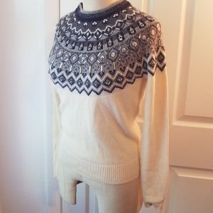 Sz XS embellished ANN TAYLOR fair isle sweater